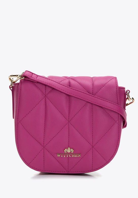 Damska torebka saddle bag z pikowanej skóry różowa