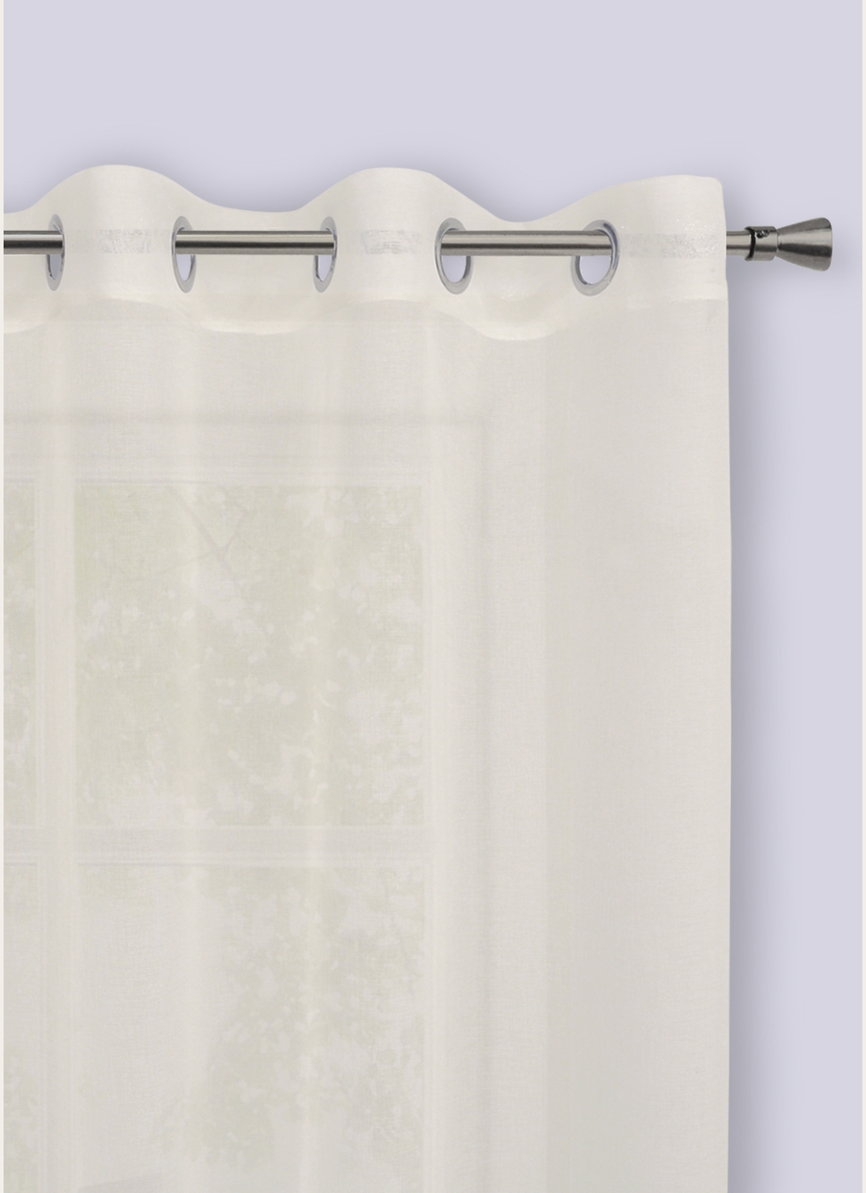 VOILAGE UNI TRAMÉ RUCHER BLANC