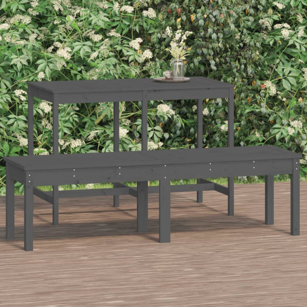 Ławka ogrodowa Szary 159.5 x 44 x 45 cm Drewno vidaXL