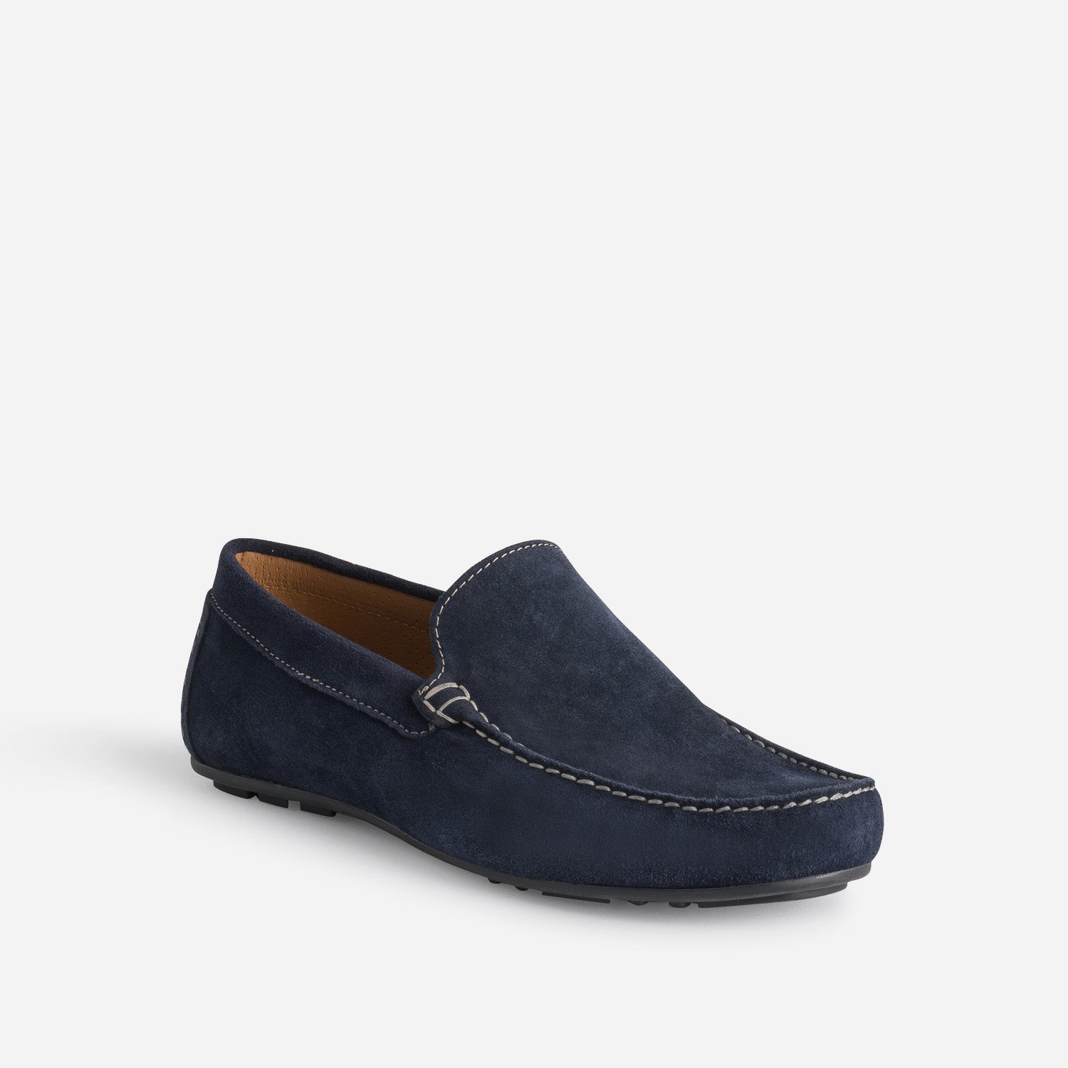 Mocassin bleu marine en cuir velours