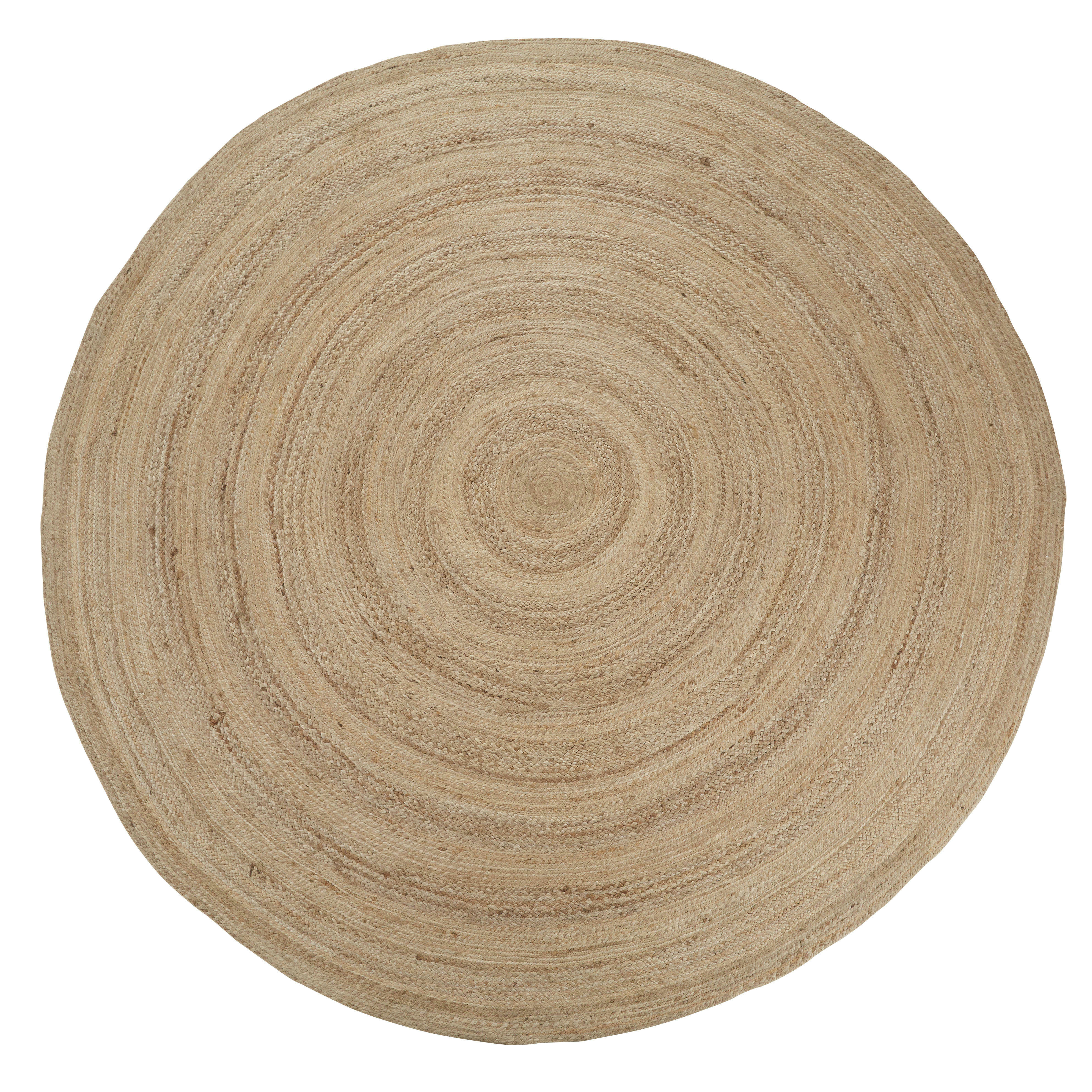 BRAGA - Tapis rond en jute tissé beige D250