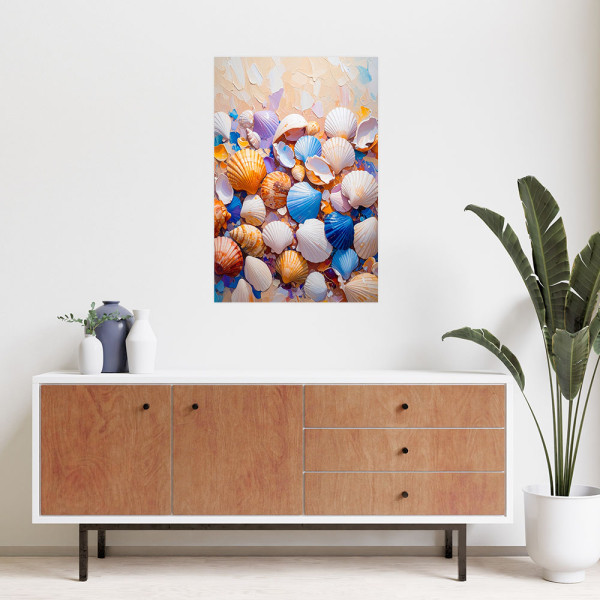Naklejka samoprzylepna do salonu sypialni Feeby Morske Muszle 20x30