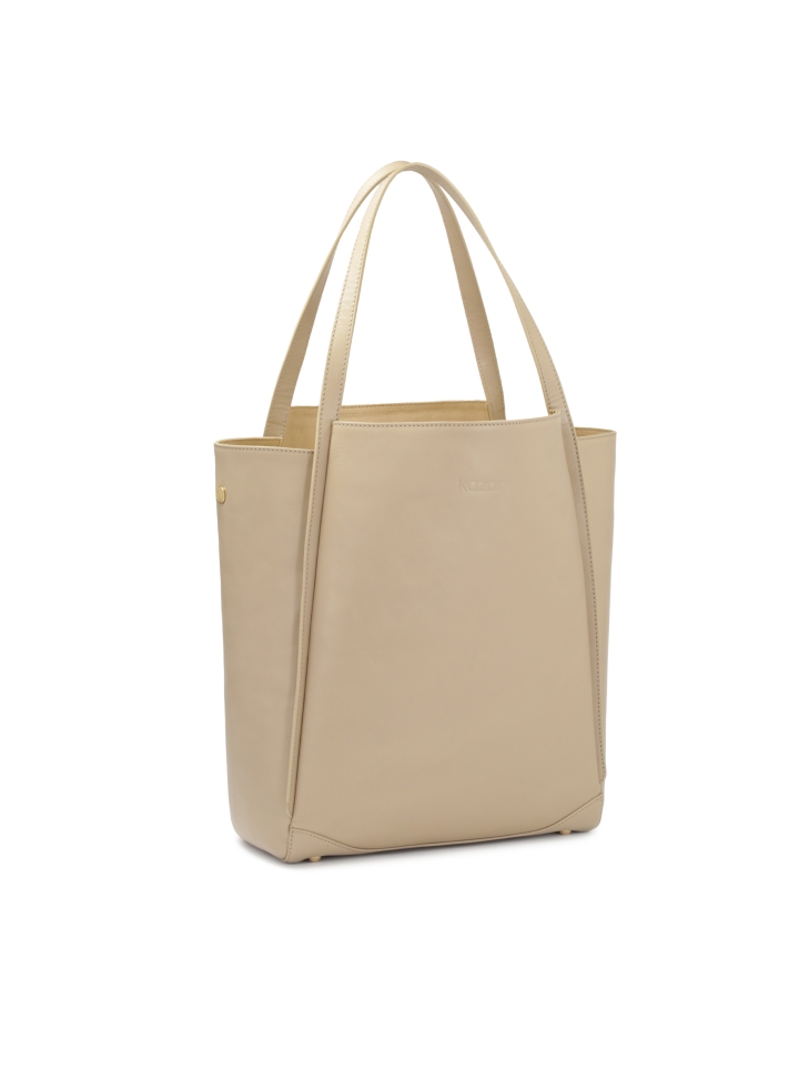 Large cream shoulder bag with two handles