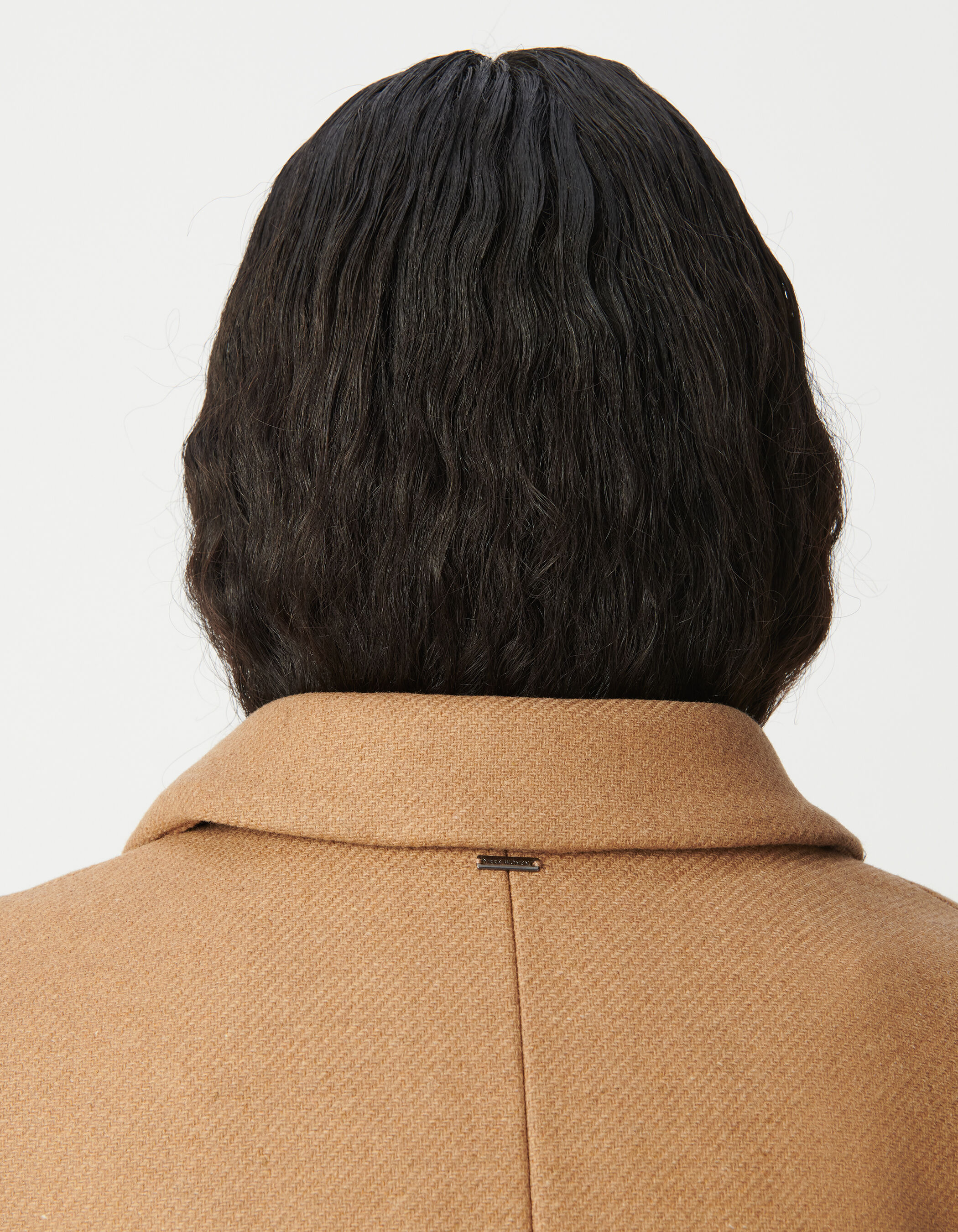 Manteau mi-long camel capuche amovible Femme