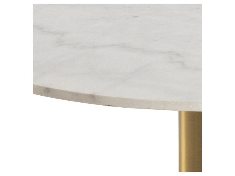 Stolik okrągły Corby 80 cm biały marmur
