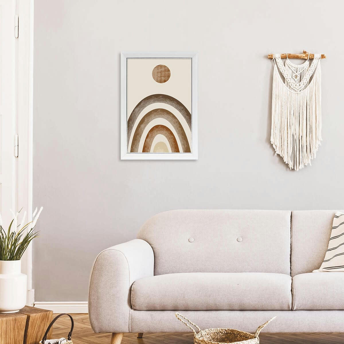 VITTORIA - Cadre photo blanc à la finition argent patiné 20x30/A4 cm bois massif