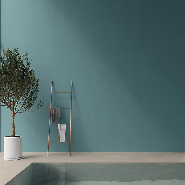 Carrelage effet Béton 3D Vert Argile Linea Mix 50x40x0,85 cm Mat Cortivo - Mur intérieur (vendu par carton de 1,2 m²) - RO'MA CARR