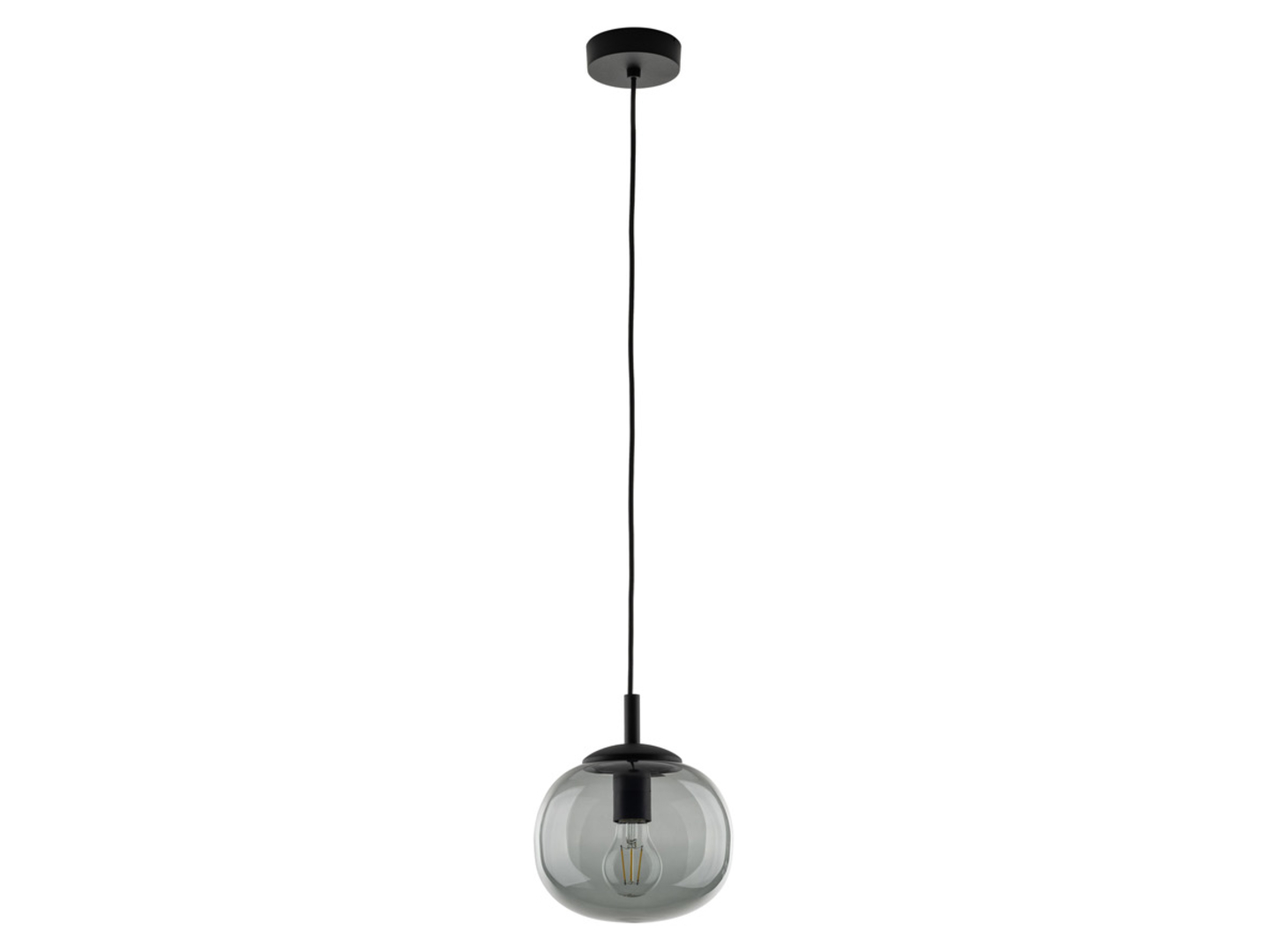 Lampa wisząca Vibe 20 cm szklana grafitowa