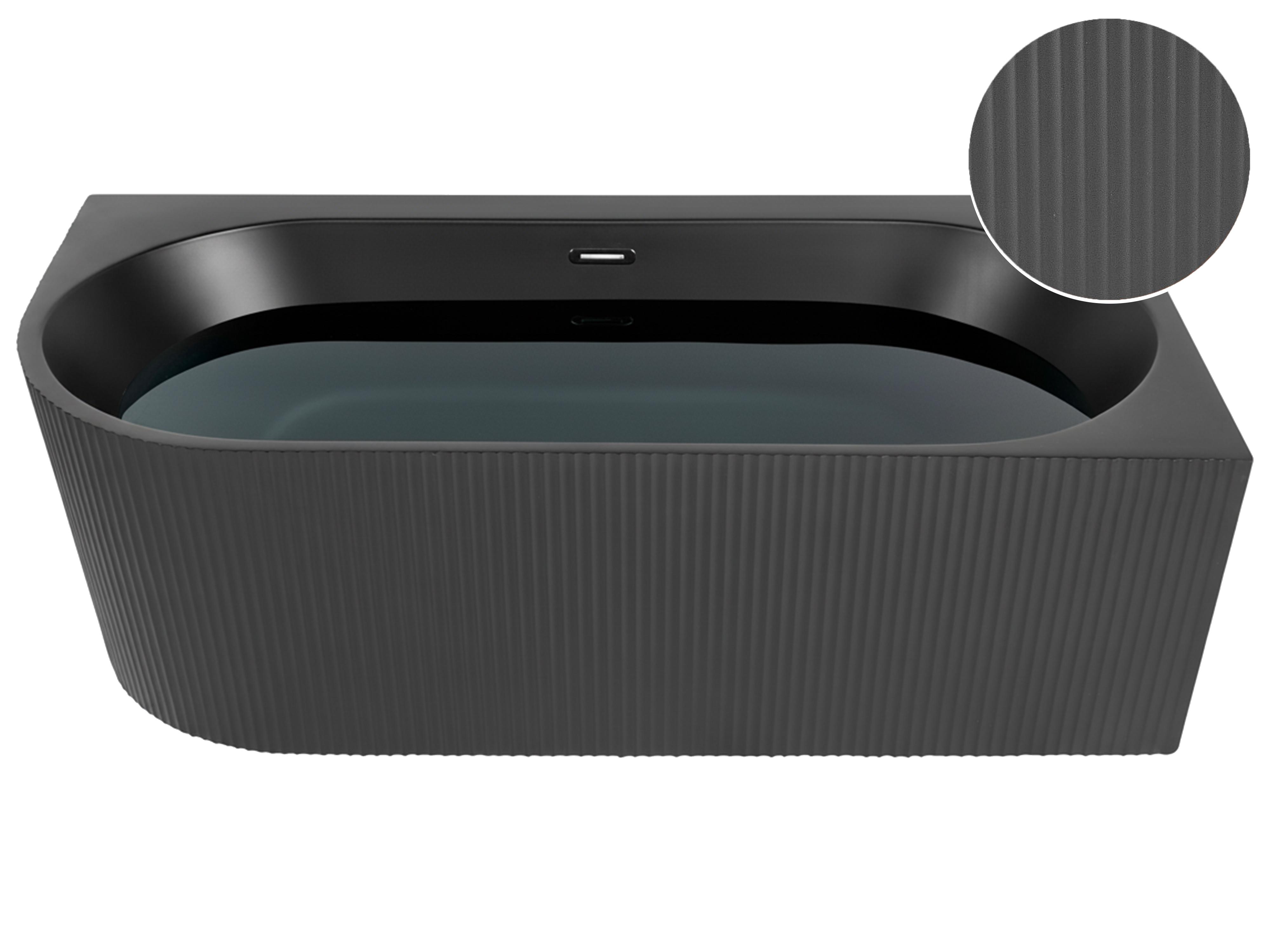 Corner Bath GOCTA Left Hand 1700 x 800 mm Black