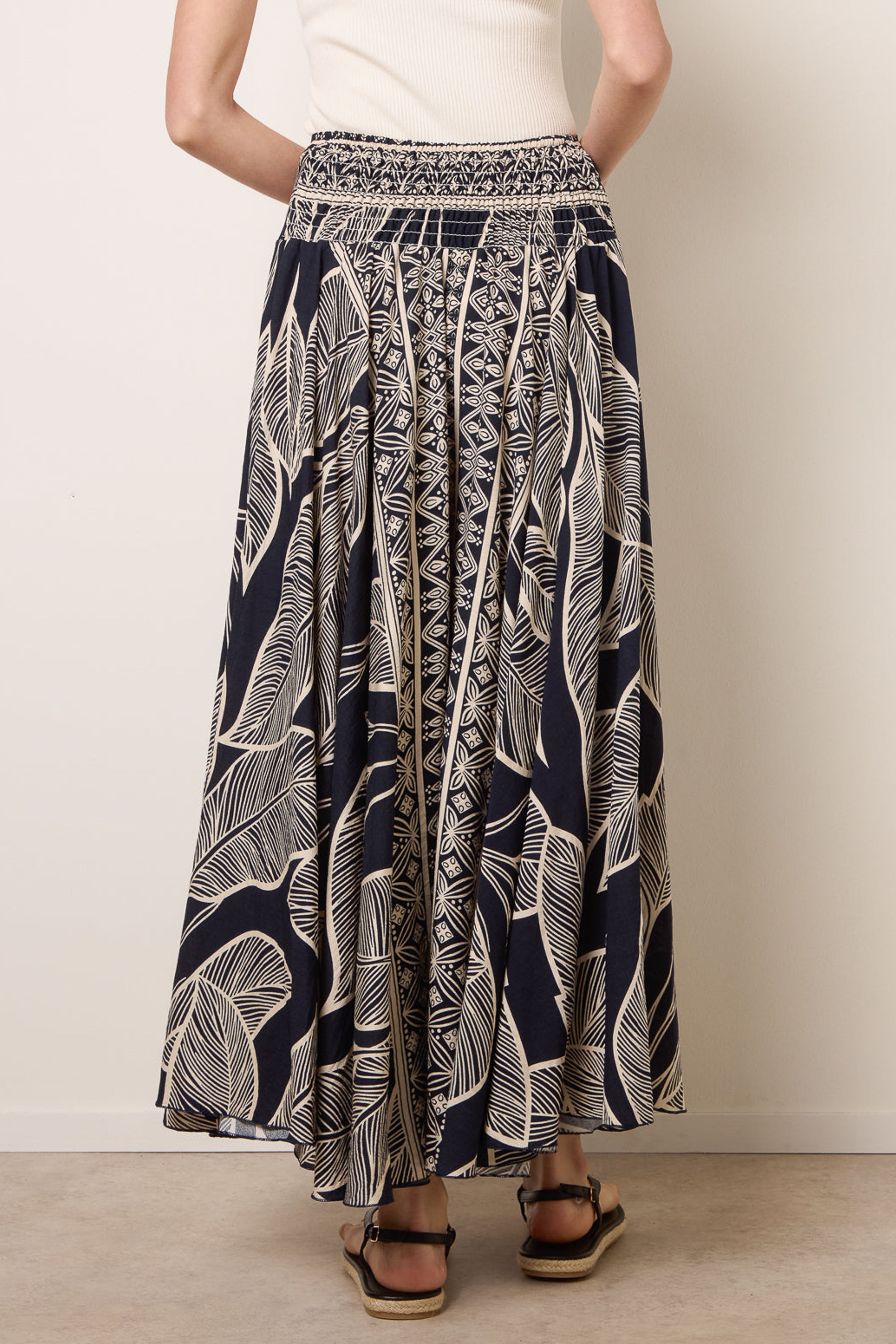 Blue Vanilla Navy Deep Waist Extra Wide Flowy Trousers