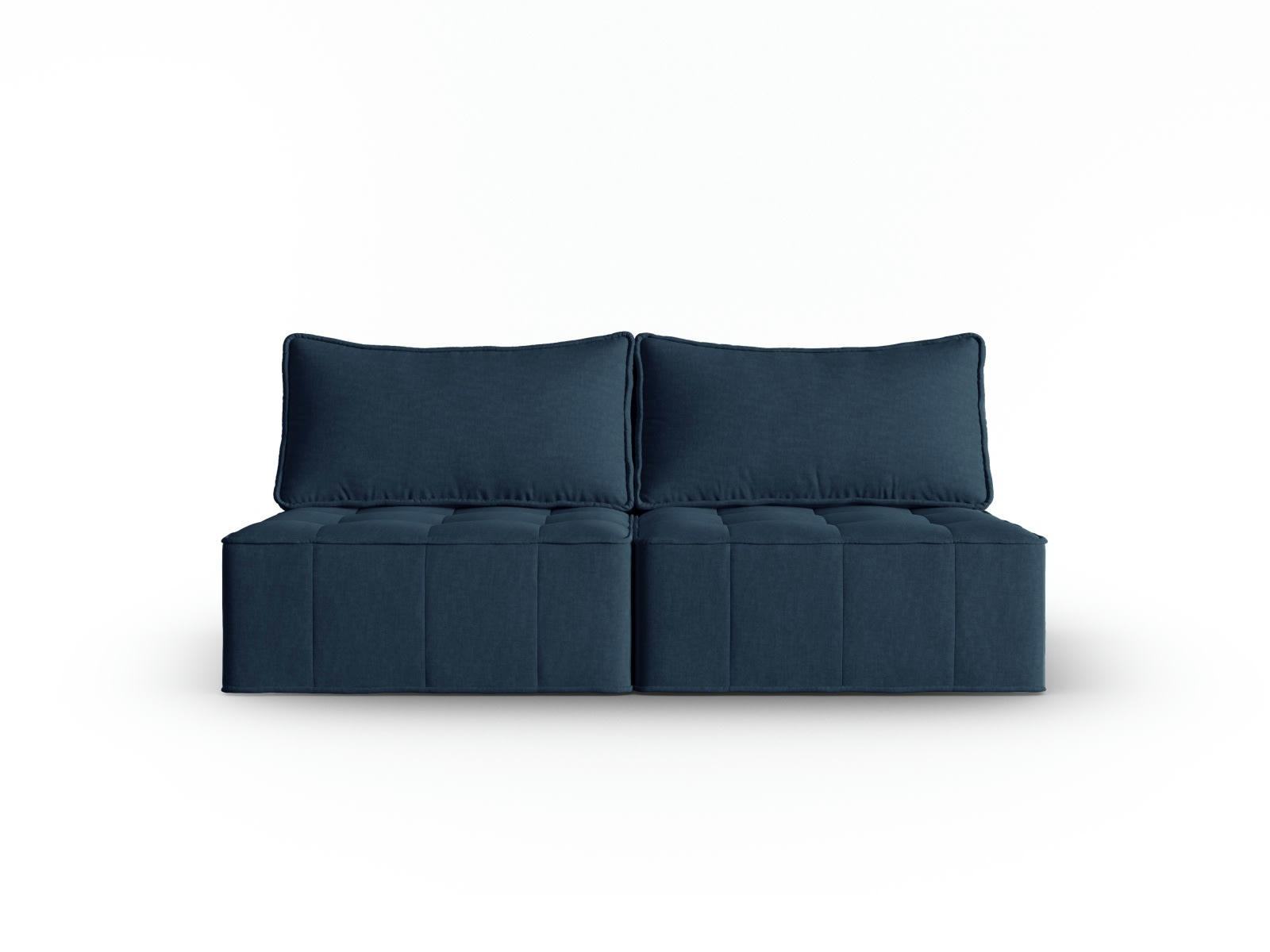 MIKE - Canapé modulable 3 places en tissu structurel blue jeans