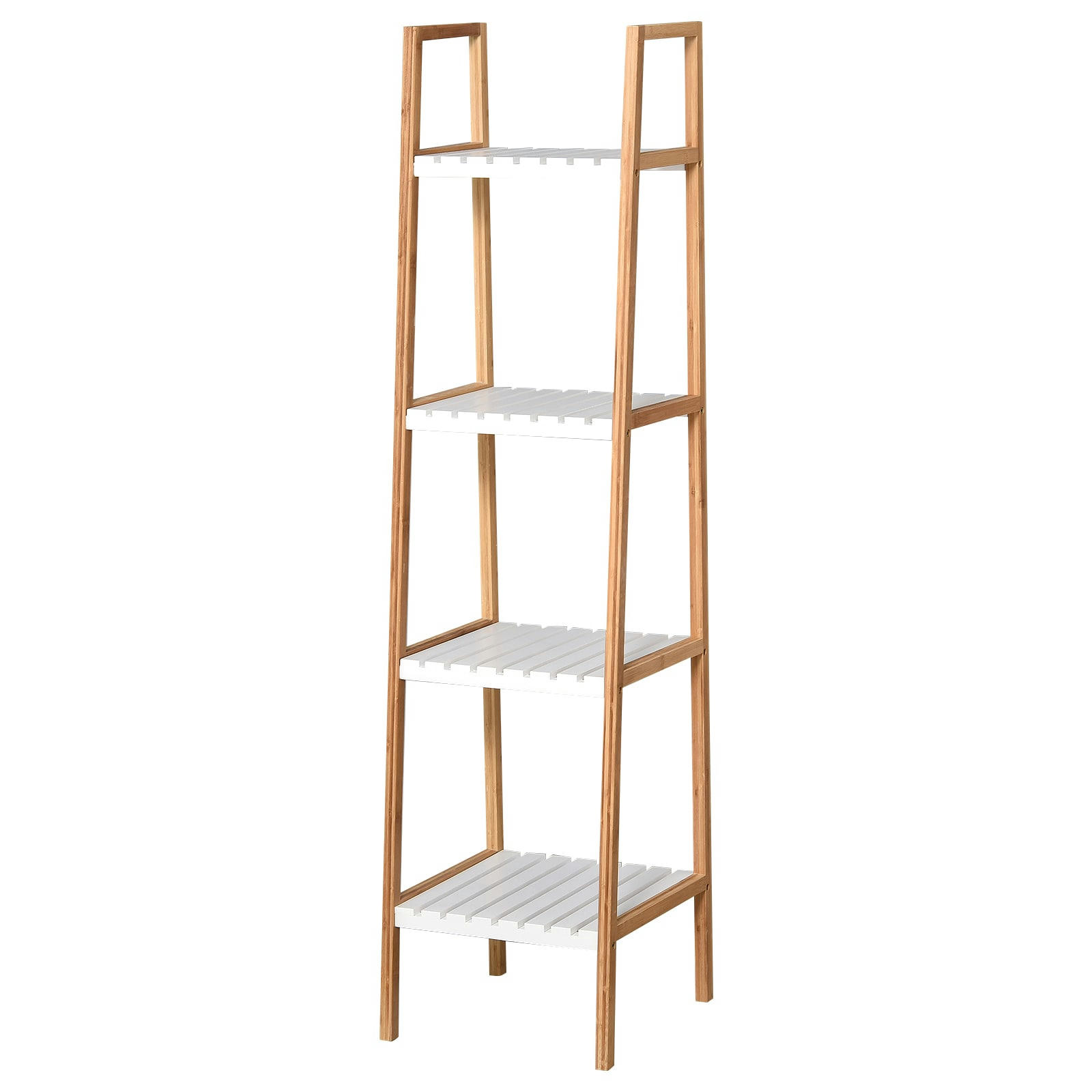 - Etagère salle de bain bambou 4 niveaux bois pin blanc