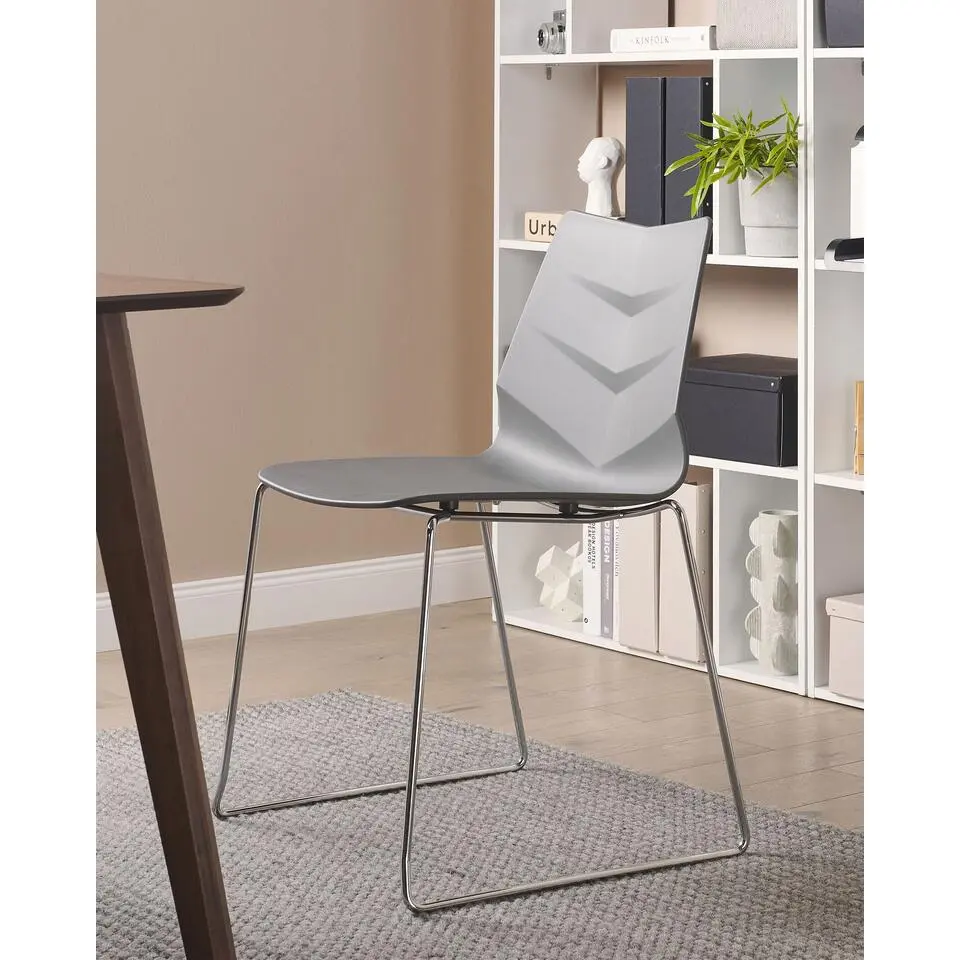 HARTLEY - Eetkamerstoel set van 4 - Donkergrijs - Plastic