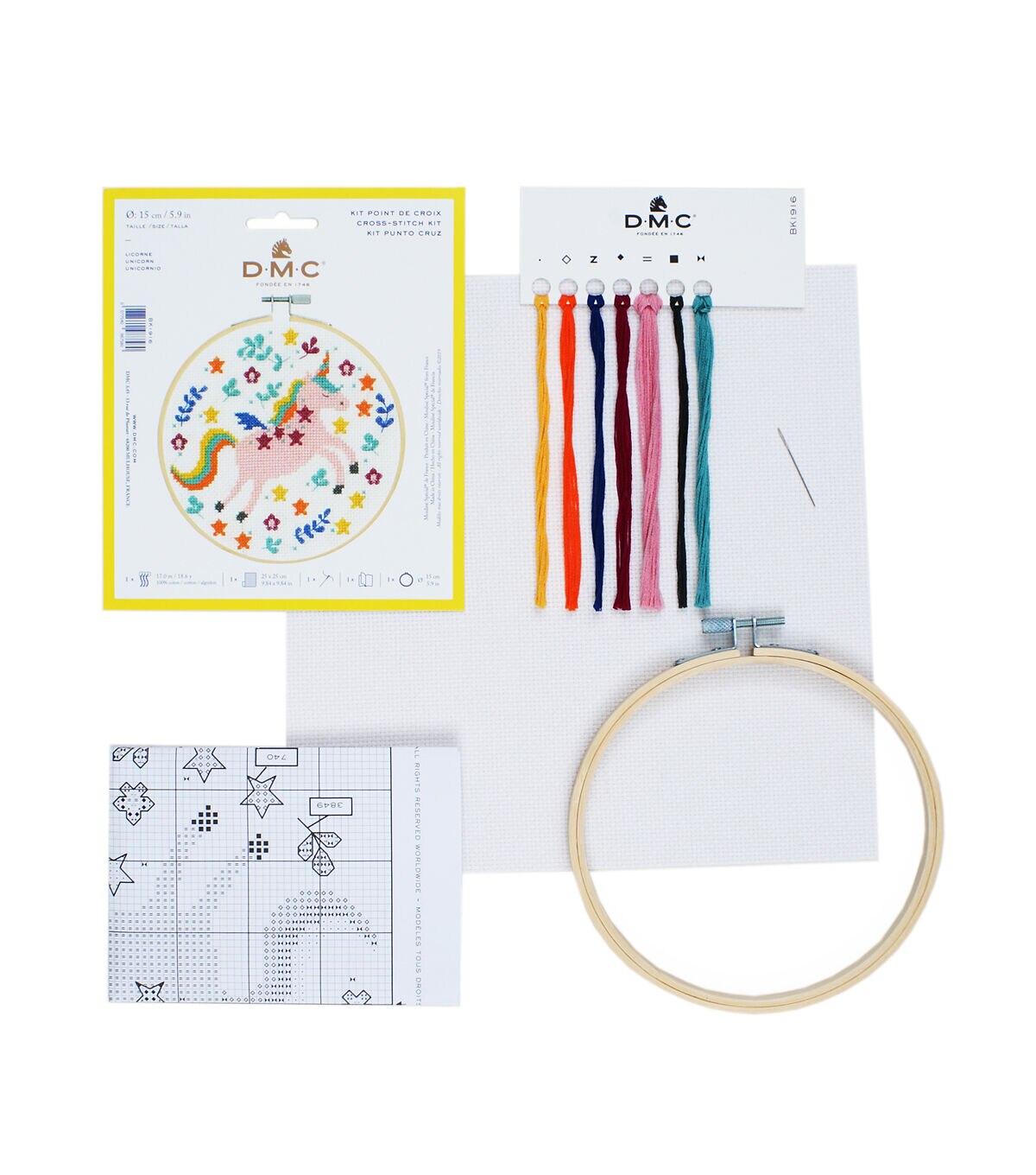 DMC 6 Unicorn Counted Cross Stitch Kit