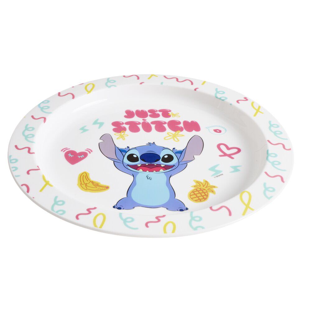 Assiette plate Stitch plastique blanc et multicolore Ø22cm
