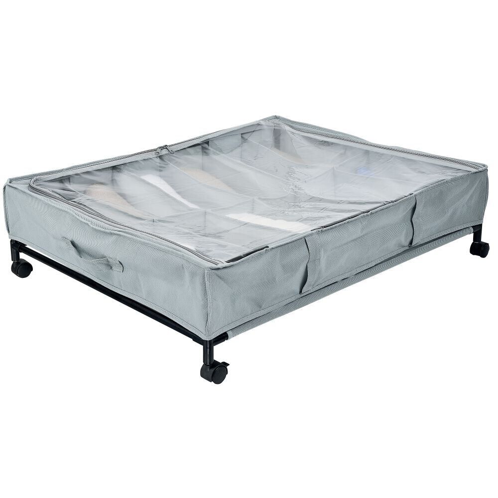 Rangement dessous de lit 12 compartiments souple à roulettes 76x60xH20cm
