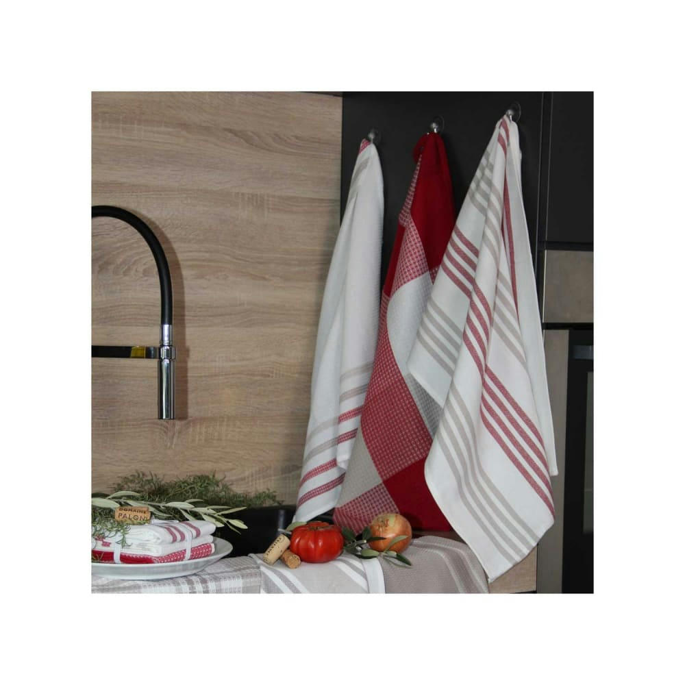 CUISINE - Torchon cuisine 50x70cm  en tissu  rouge