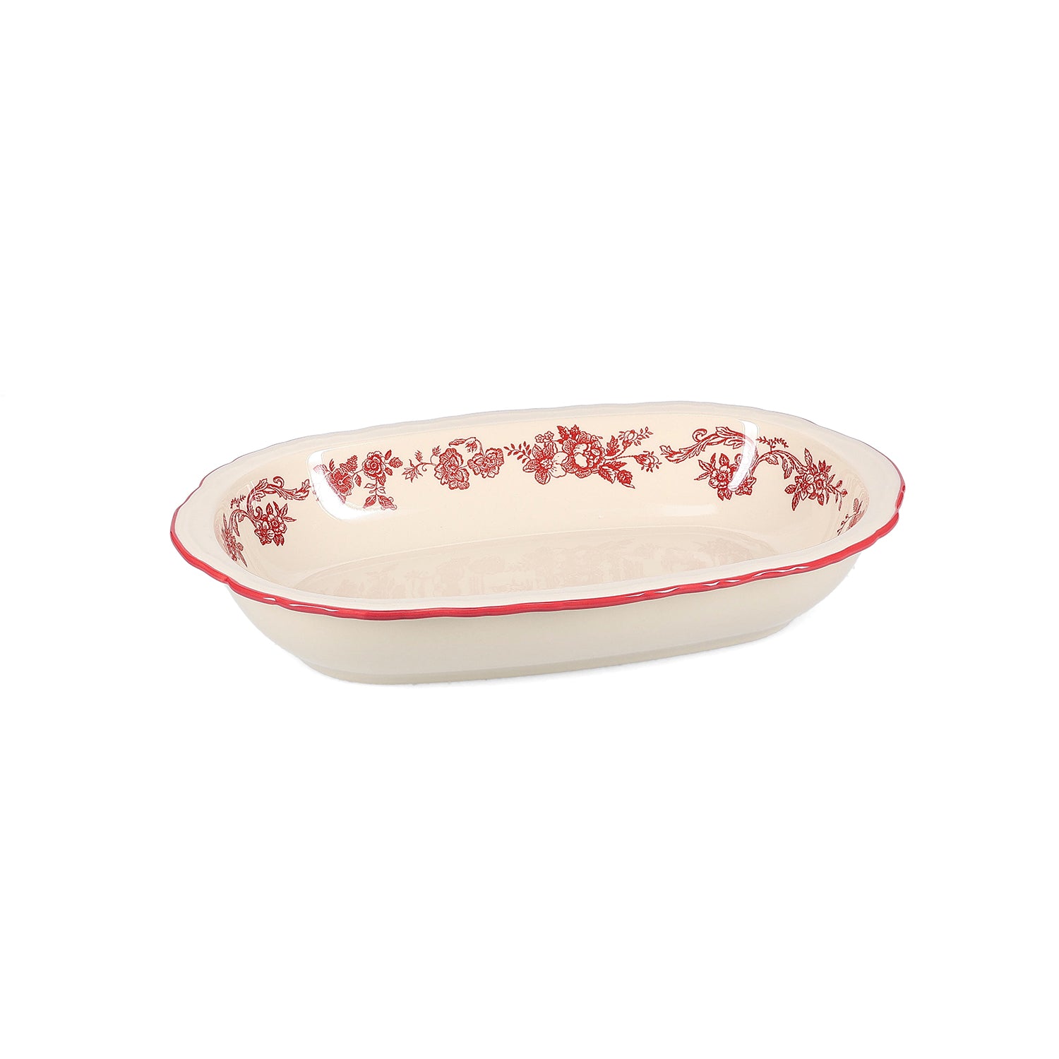 S|P Collection - Serveerschaal 31,5x21xH5,5cm ovaal burgundy Cyril