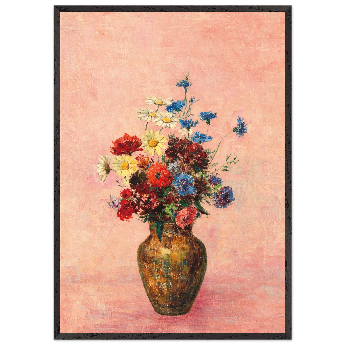 Artfulprints Poster met Lijst Bloemen in vaas 4  - 70x100 cm - Roze