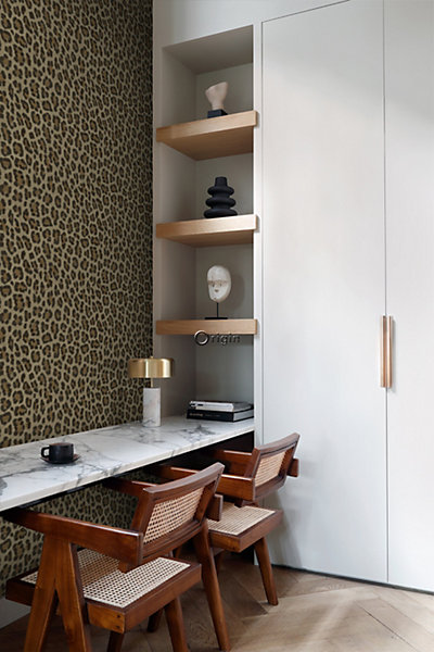 Origin Wallcoverings papier peint peau de léopard marron et beige 53 cm x 10.05 m