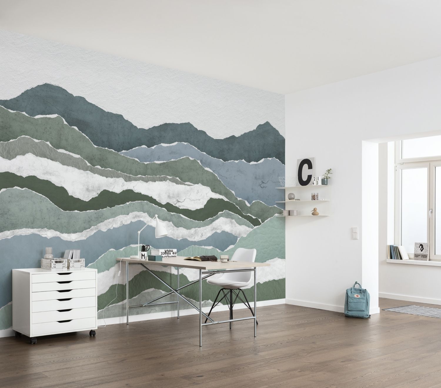 Sanders & Sanders fotobehang landschap groen en blauw - 400 x 280 cm - 612042