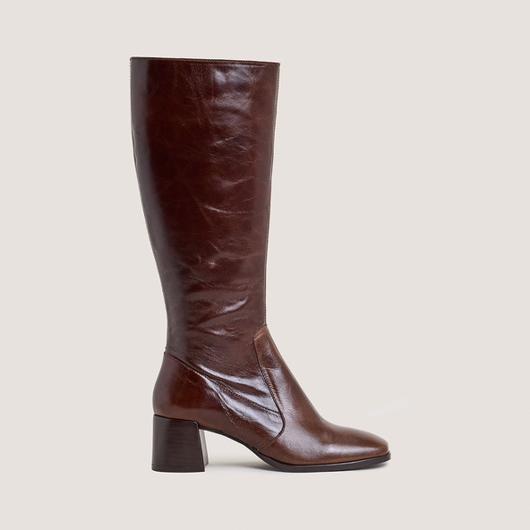 Bottes à bouts carrésen cuir vieilli marron | ARGENTINE
