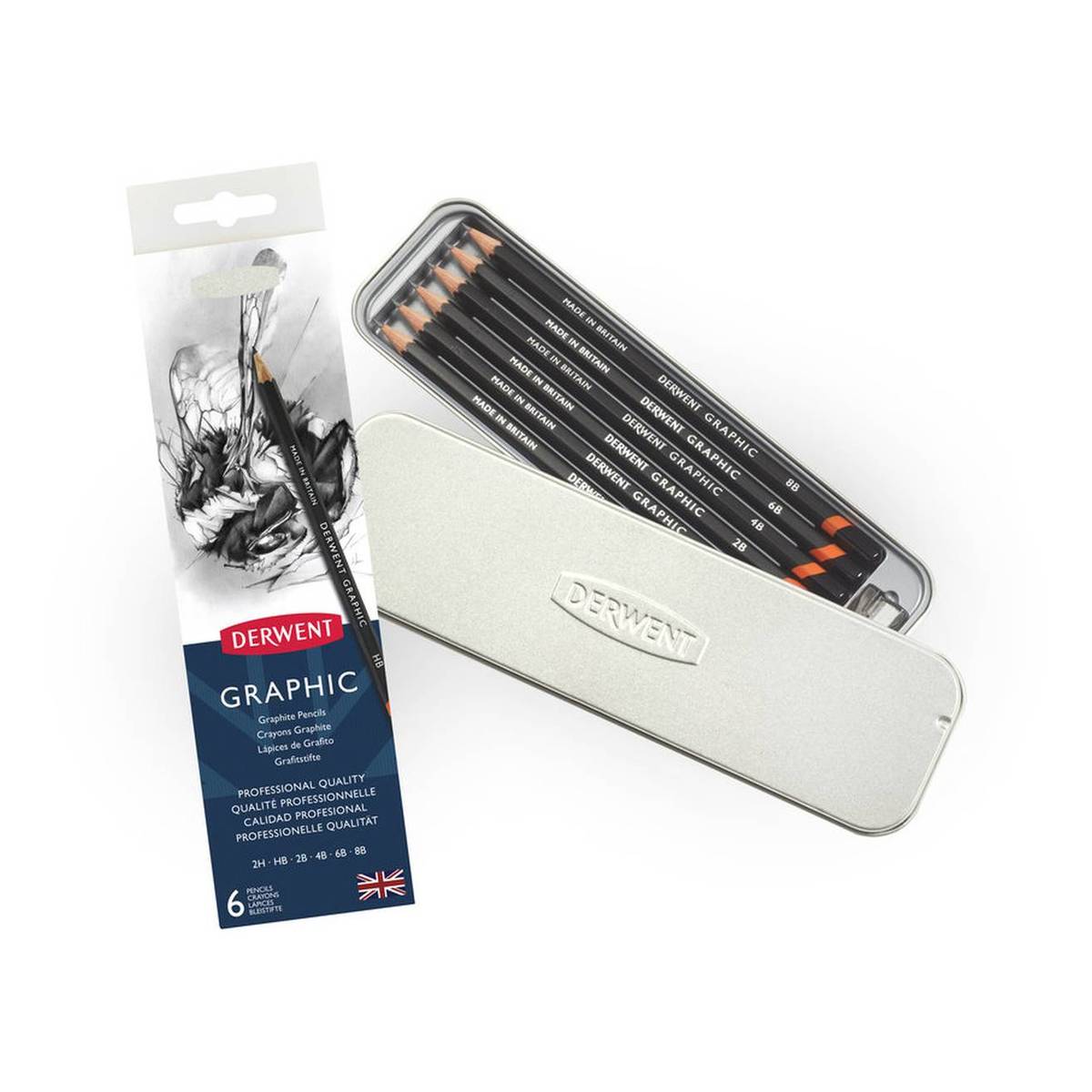Derwent Graphic Pencil Tin 6 Pieces
