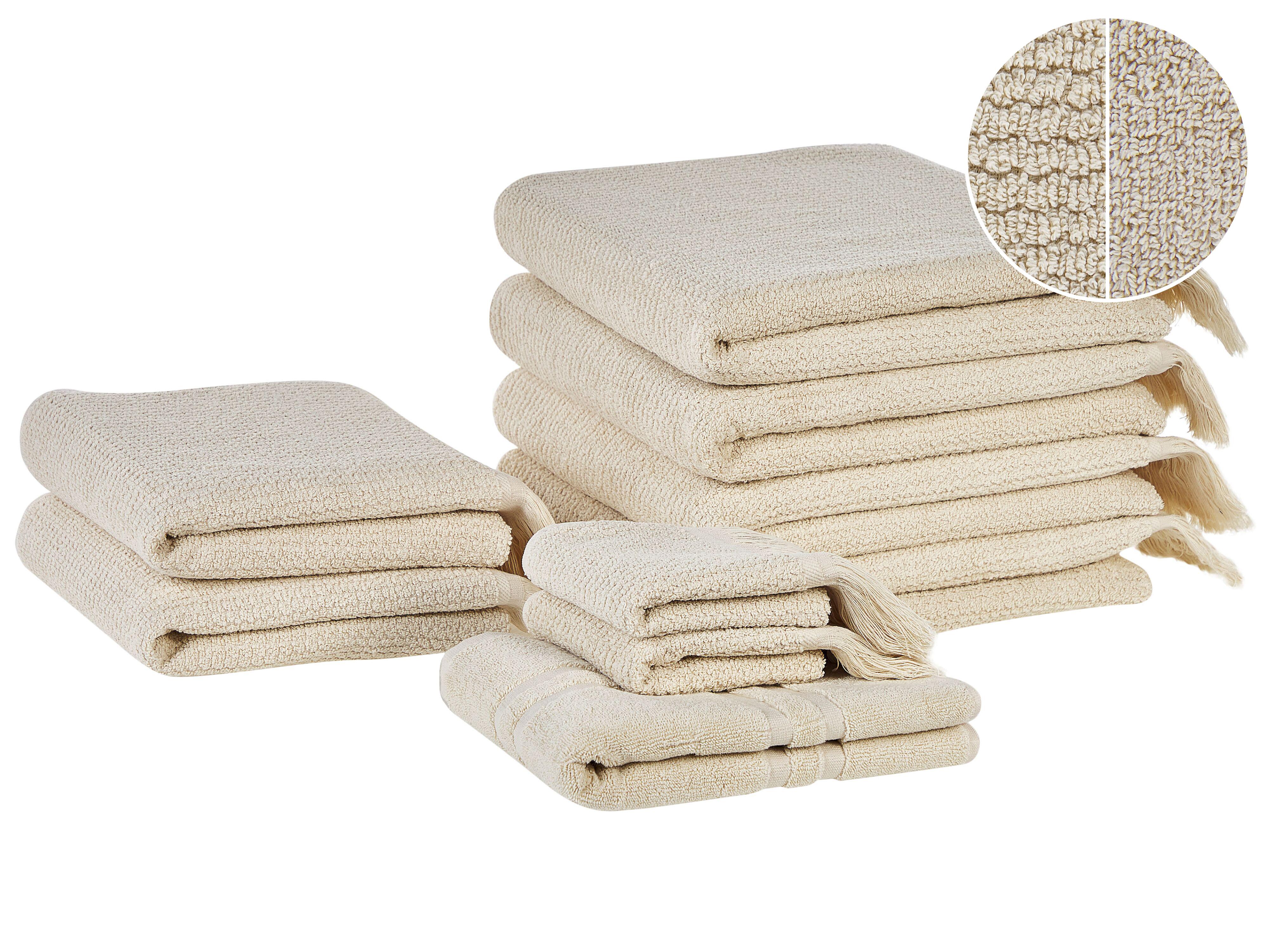 Set of 2 Towels ATIU Terry Cotton Beige
