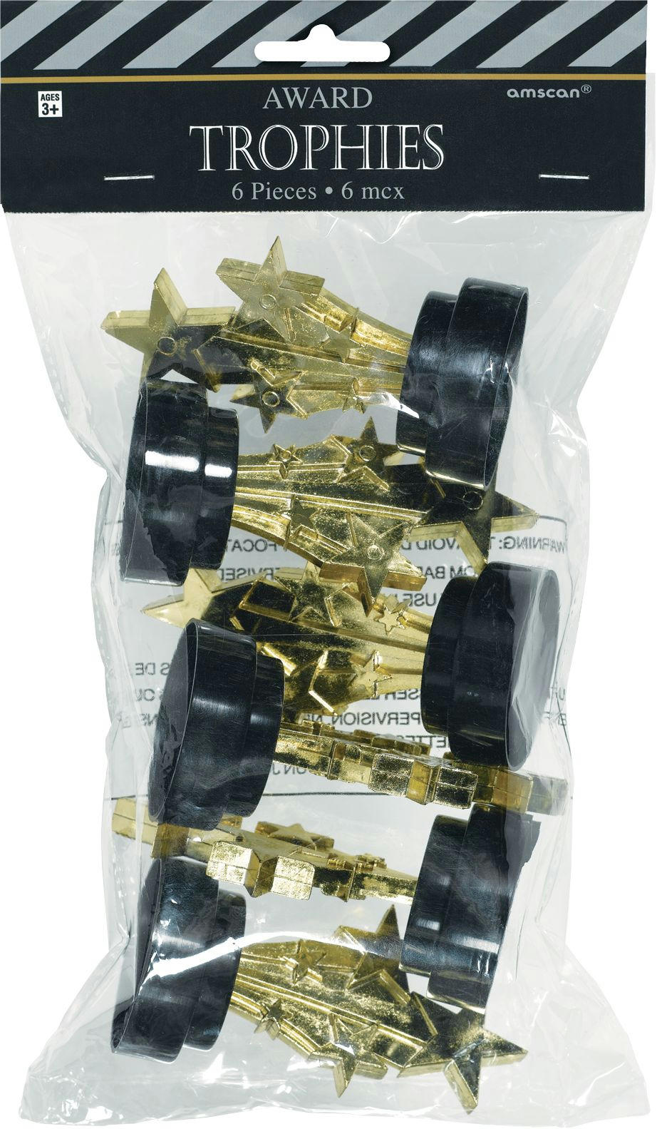Hollywood Star Trophies, 6-pk