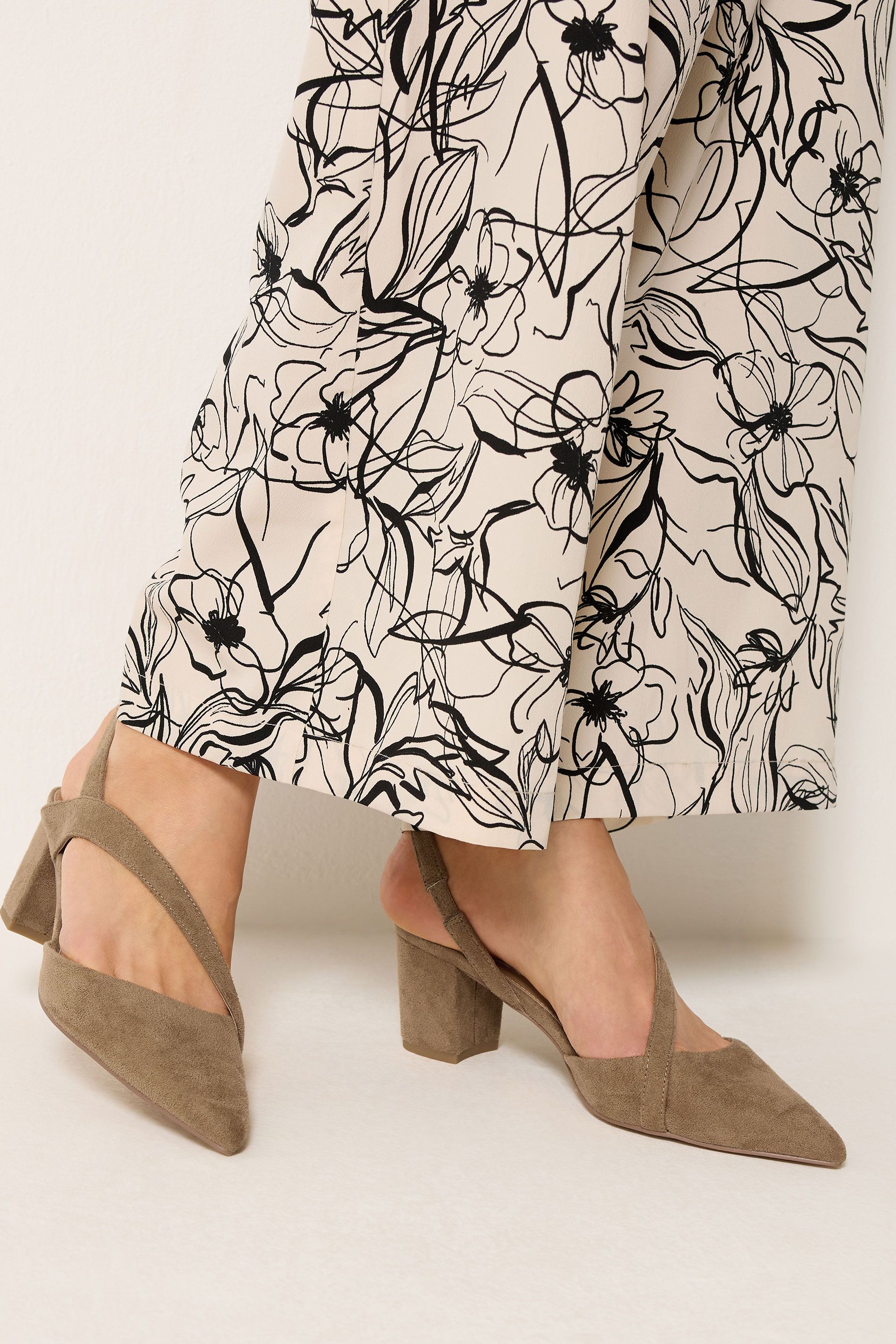 Long Tall Sally Faux Suede Asymmetric Block Heels In Standard Fit