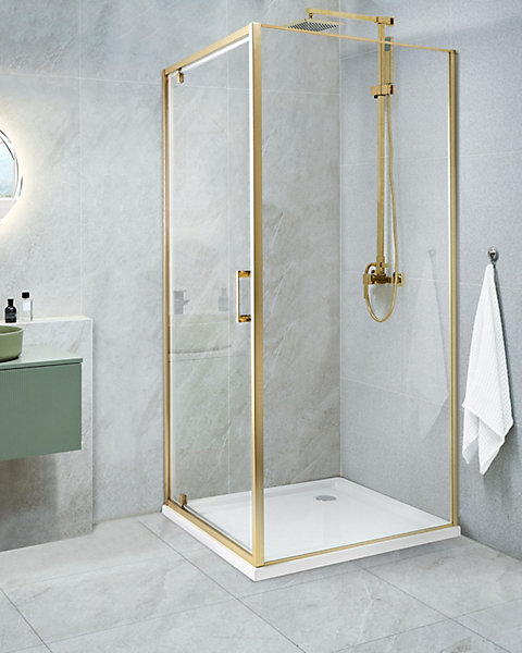 Cabine de douche DARLI 80 x 80 x 185 cm Doré