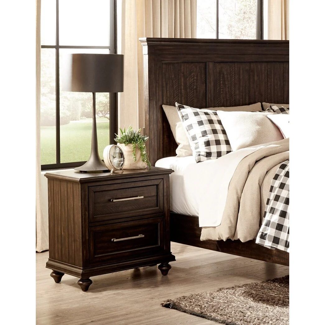 Transitional Bedroom 5pc Set Driftwood Charcoal Finish