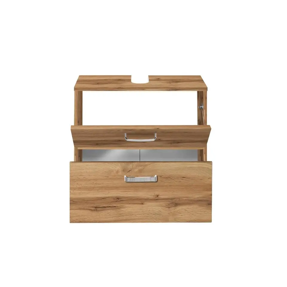 Wastafelonderkast Bobbi 60cm 1 deur en 1 lade - eik