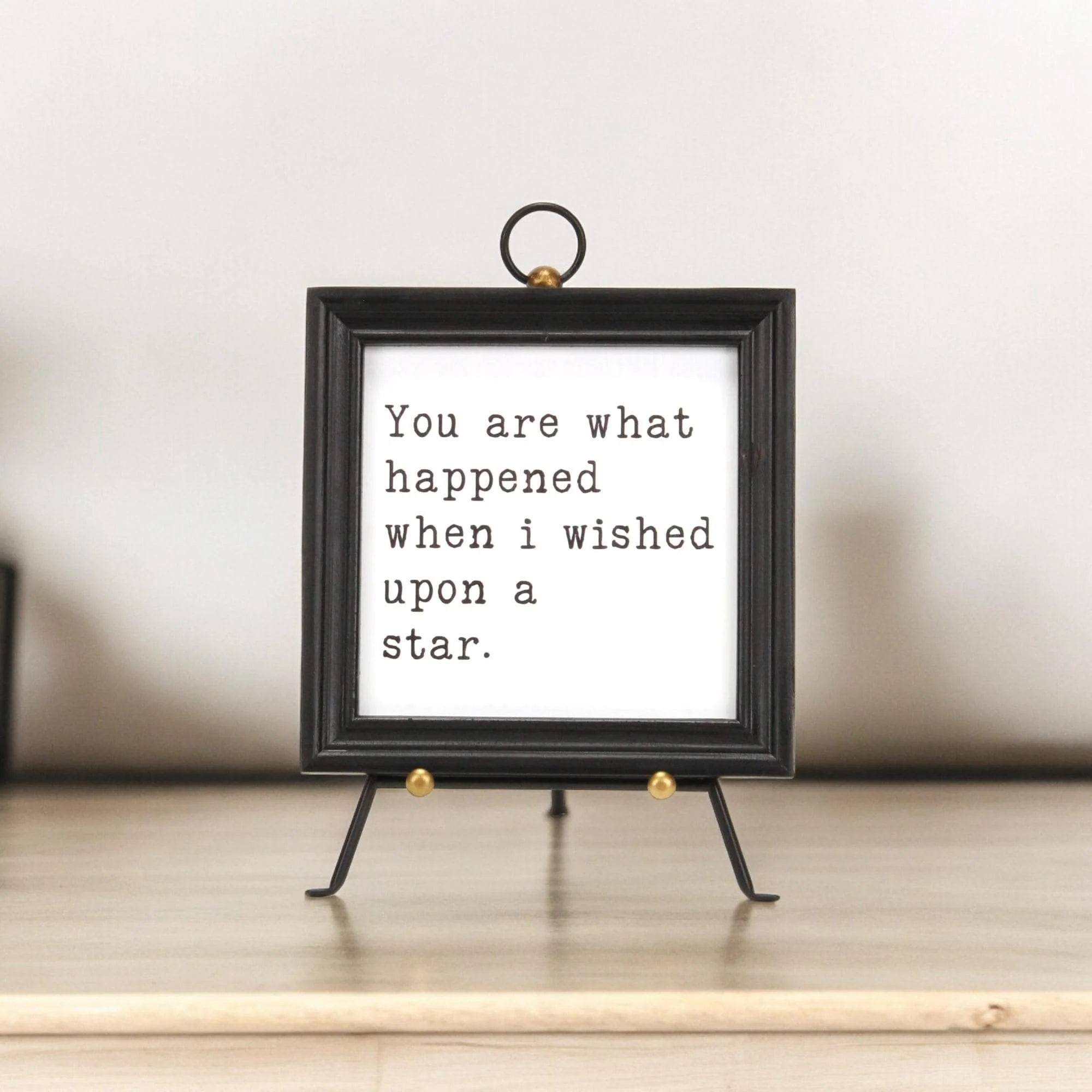 Triangular Handcrafted Mini Table Easel - 13 - Black and Gold