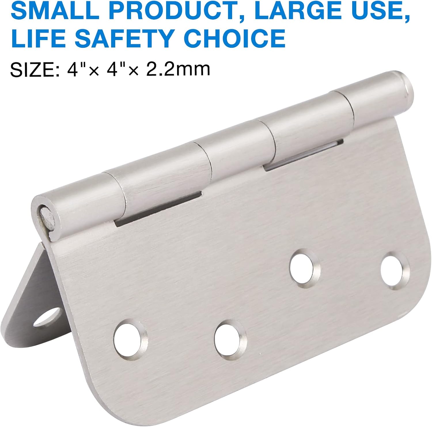 3 Pack 4 Inch Door Hinges Brushed Nickel Interior/Exterior Door Hinges Satin Nickel 4x4 5/8 Radius Rounded Front 4In Door Hinges Silver Heavy Duty Iron Shed House Hinges Door Hardware Brushed Nickel