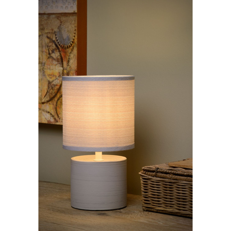 Lampe à poser Greasby grise E14 40 W LUCIDE