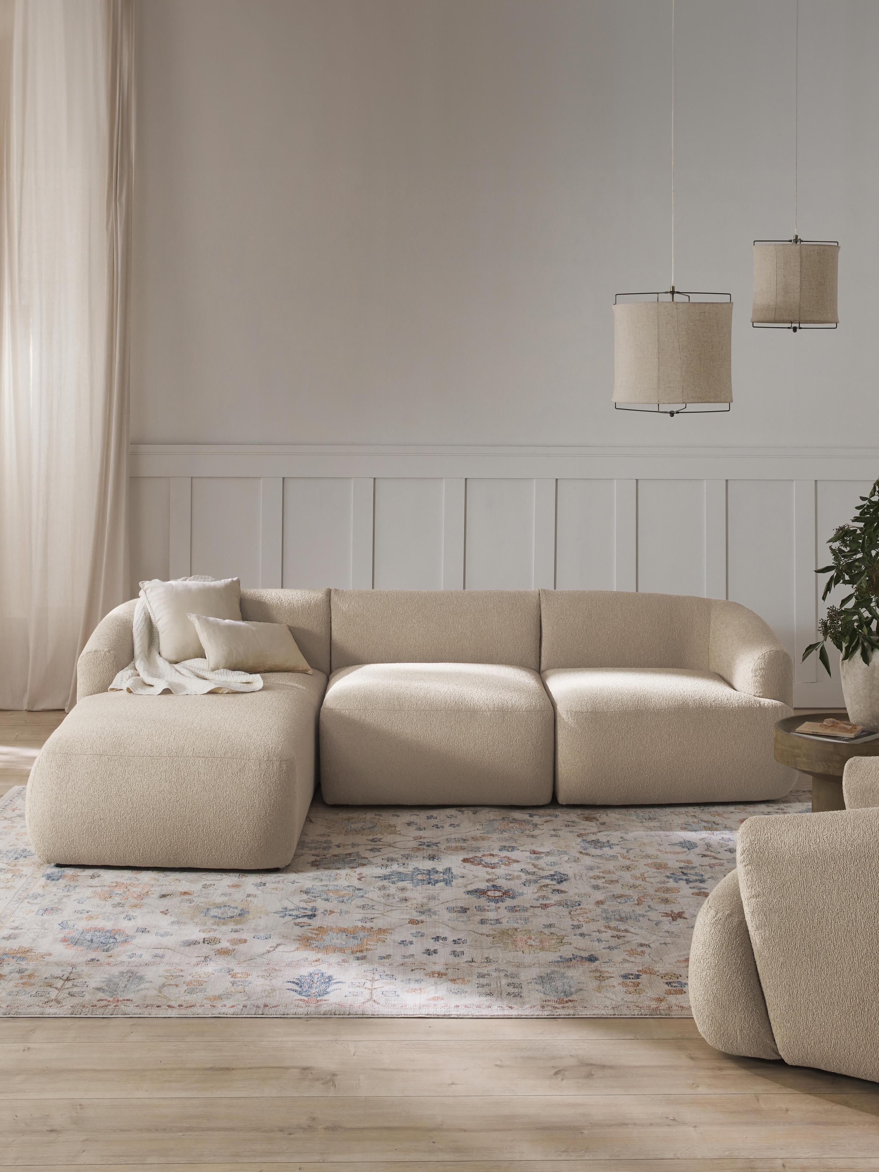 Modulares Bouclé-Ecksofa Sofia (3-Sitzer)