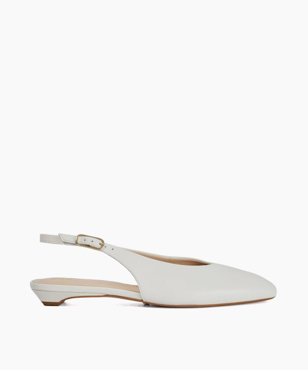 Henrie White - Leather Sling Back Courts