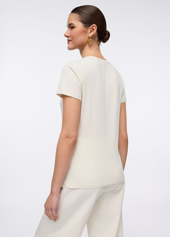 T-shirt con stampa laminata
