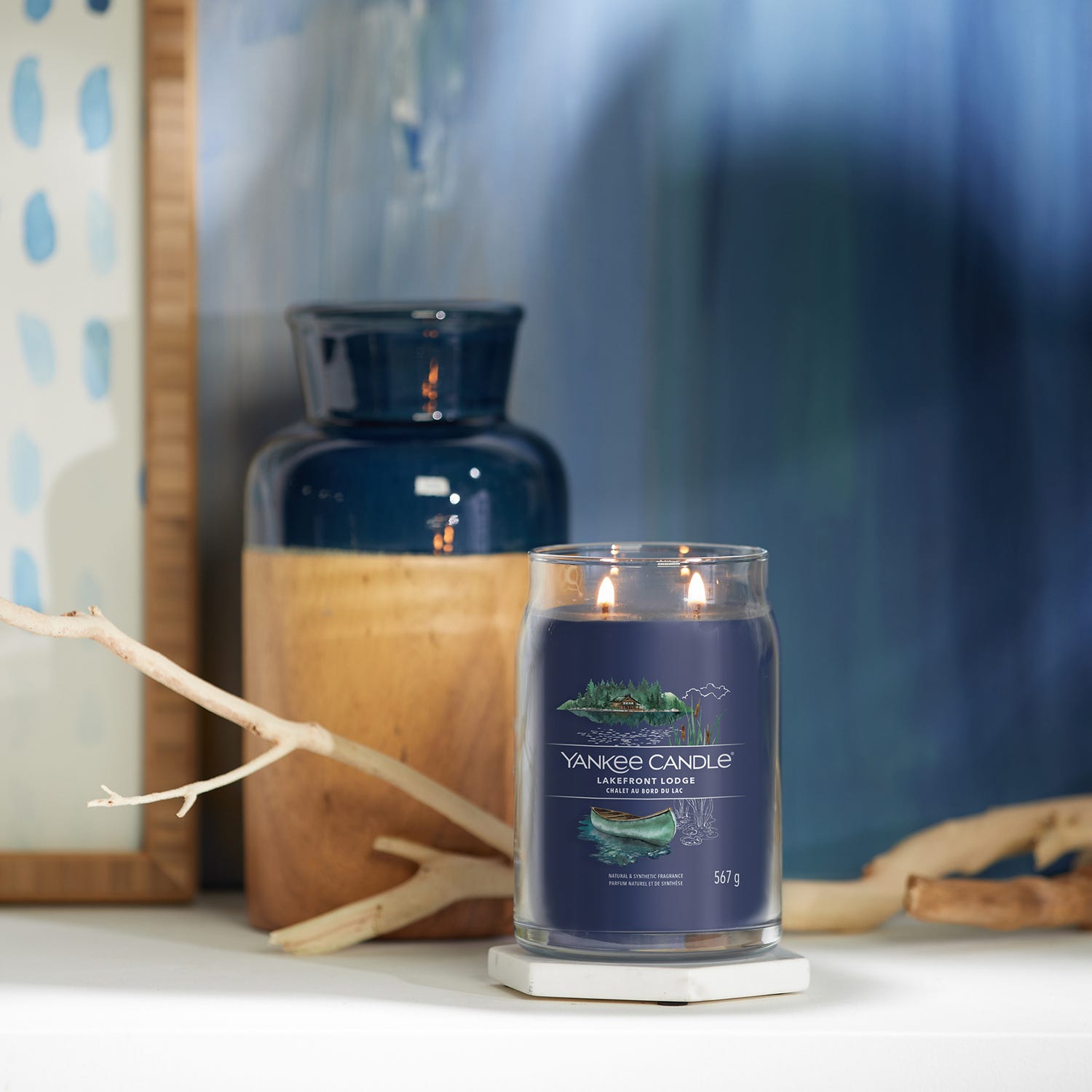 Lakefront Lodge candela in giara grande Yankee Candle
