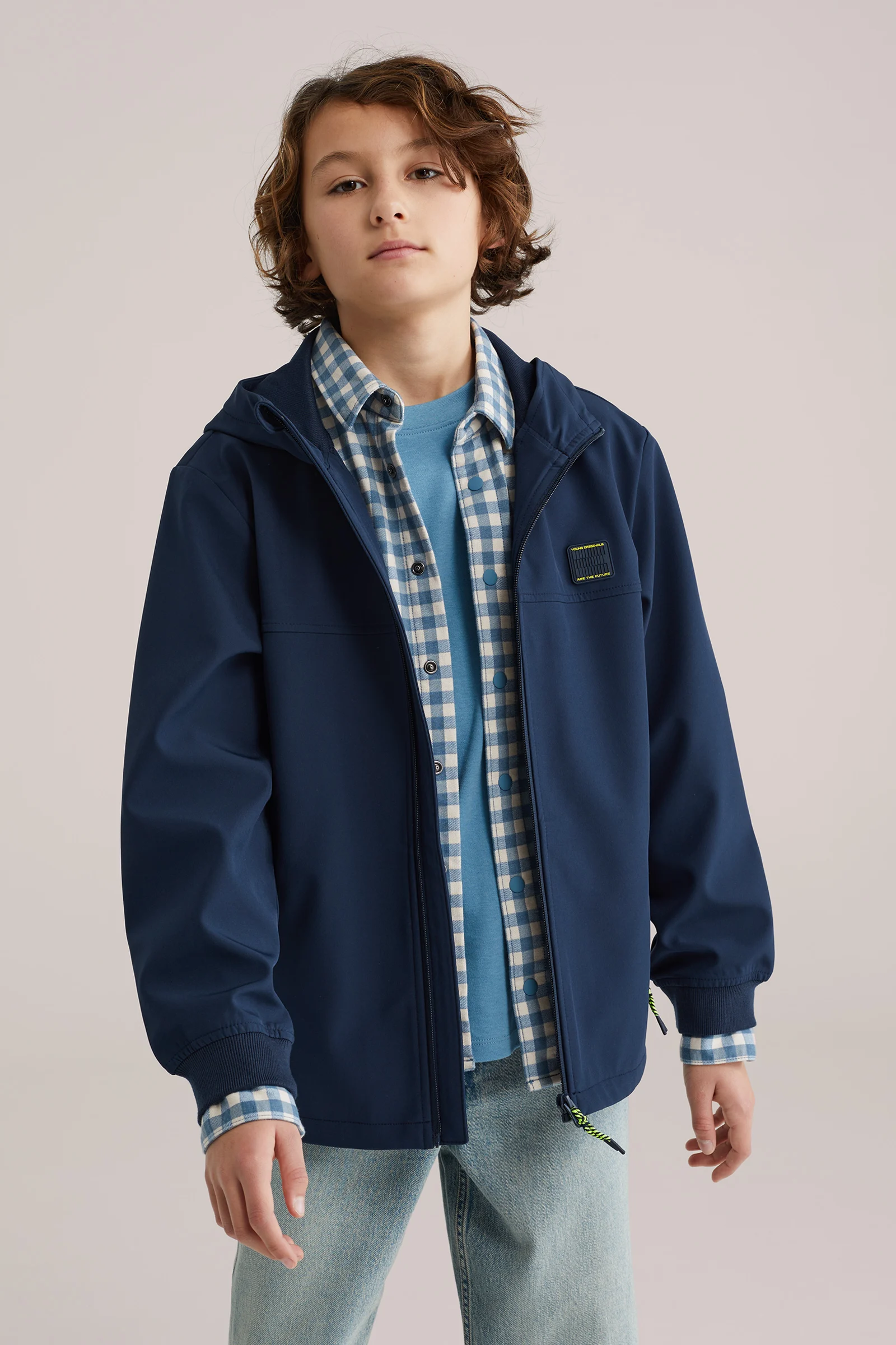 Jongens softshell jack met capuchon