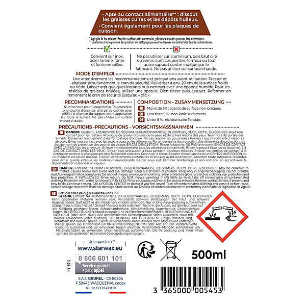 Nettoyant dégraissant plancha &barbecue 500ml
