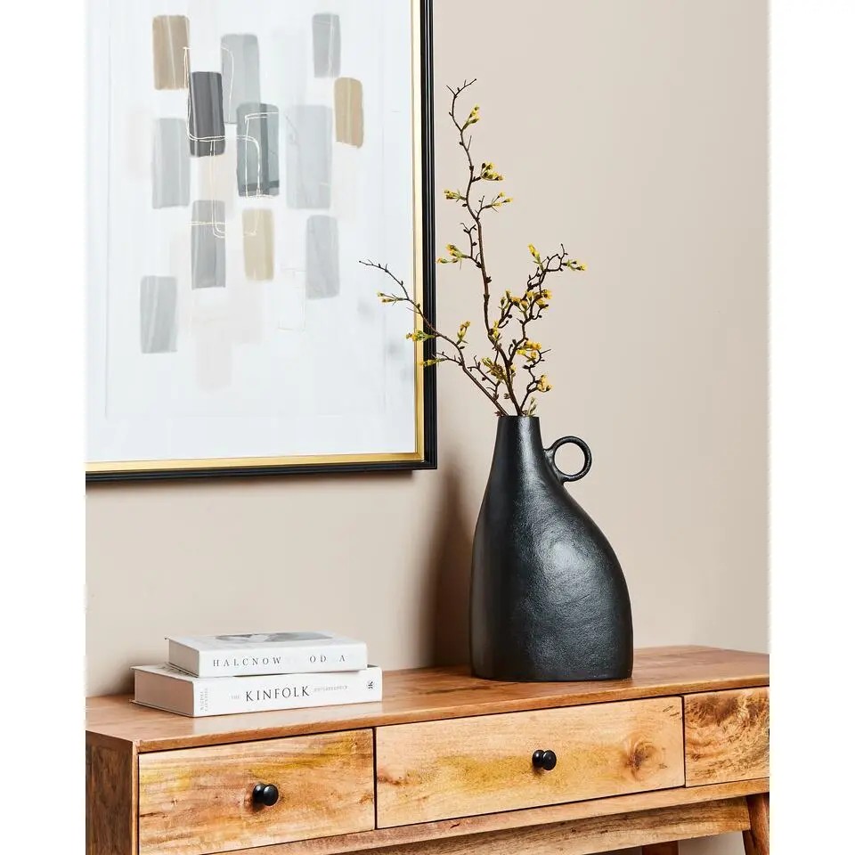 NARBADA - Decoratieve vaas - Zwart - Aluminium