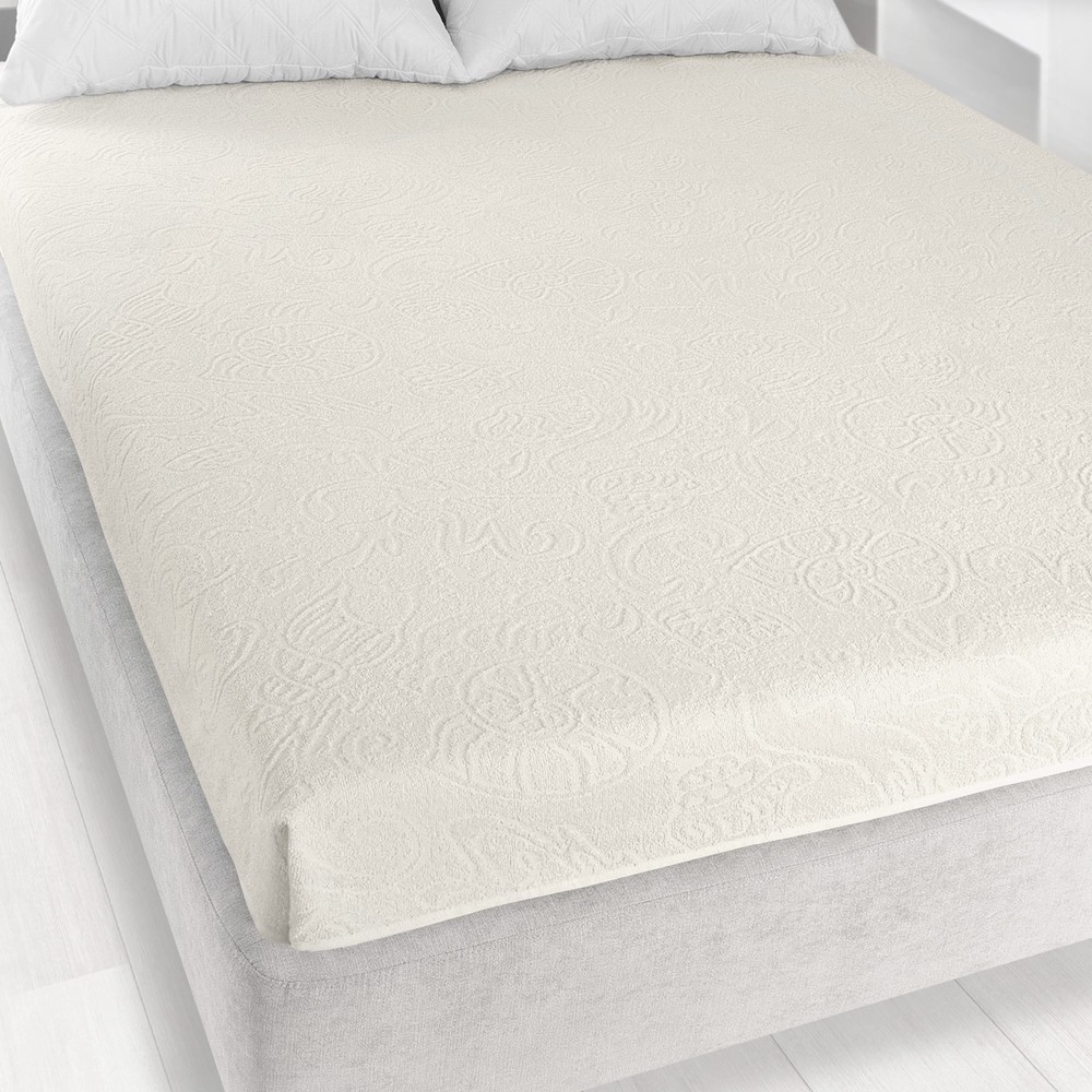 Prześcieradło frotte bez gumki 175x220 ekri Tulipan Zwoltex