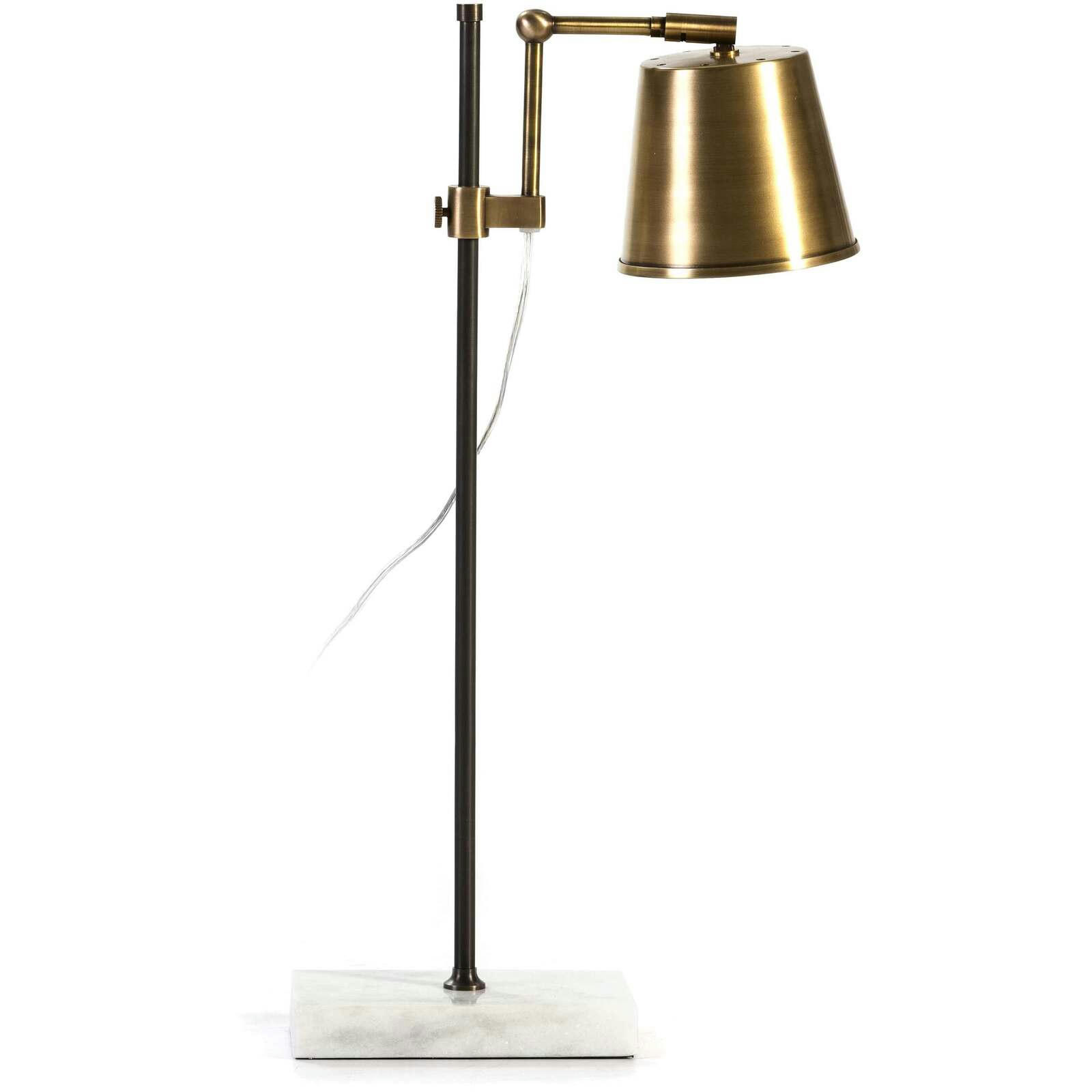 ALEROS - Lampe de chevet Marbre Blanc 32x14x71 cm