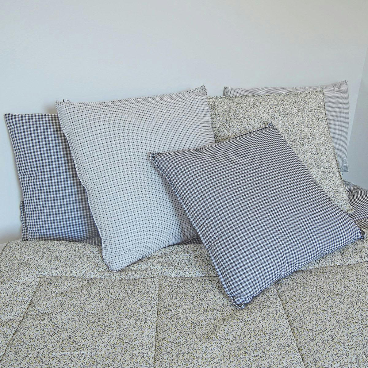 - Coussin carré en coton imprimé Vert