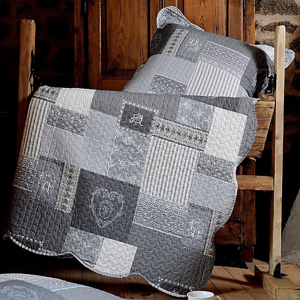 Boutis 240x260 avec 2 taies et sac Arkansas gris