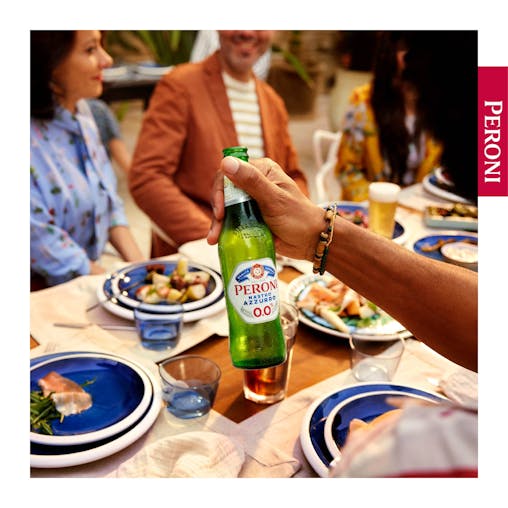 Peroni Nastro Azzurro 5%, Crisp & Refreshing Beer, Delicately Balanced Lager, 5% ABV, 330mL (Case of 24 Bottles)