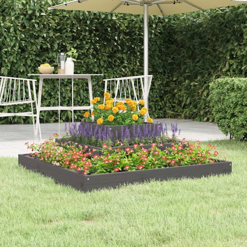 NNEVL Planter Grey 80x80x27 cm Solid Wood Pine