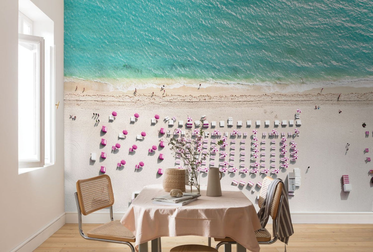 Sanders & Sanders fotobehang strand beige en turquoise - 400 x 250 cm - 612333